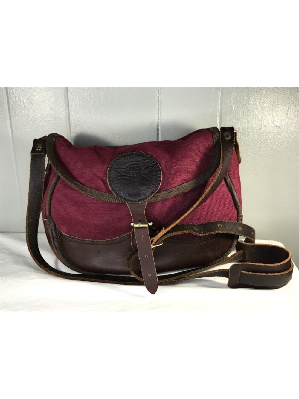 Duluth Pack Deluxe Shell Purse Maroon Medium Canvas Leather Crossbody USA